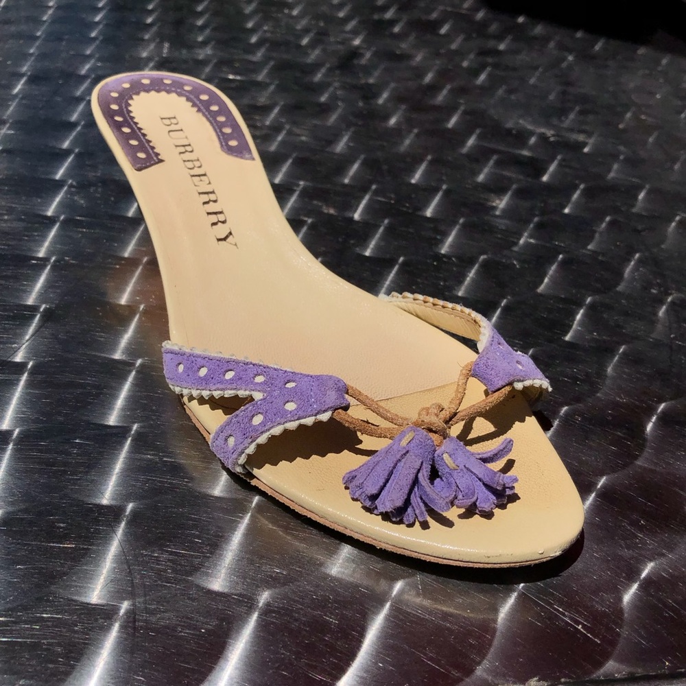 Rare Vintage Burberry Purple Kitten Heel